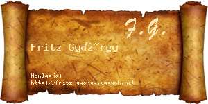Fritz György névjegykártya